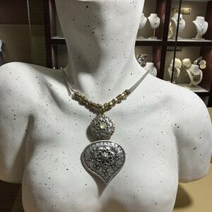 Lucky Brand Silver and Gold Pendant Necklace